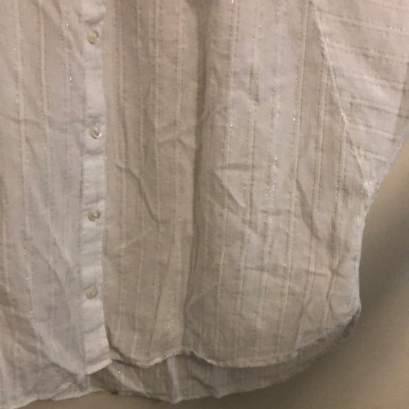 Madewell 3/4 Puff Sleeve Striped Button Down Blouse - Picture 6 of 8